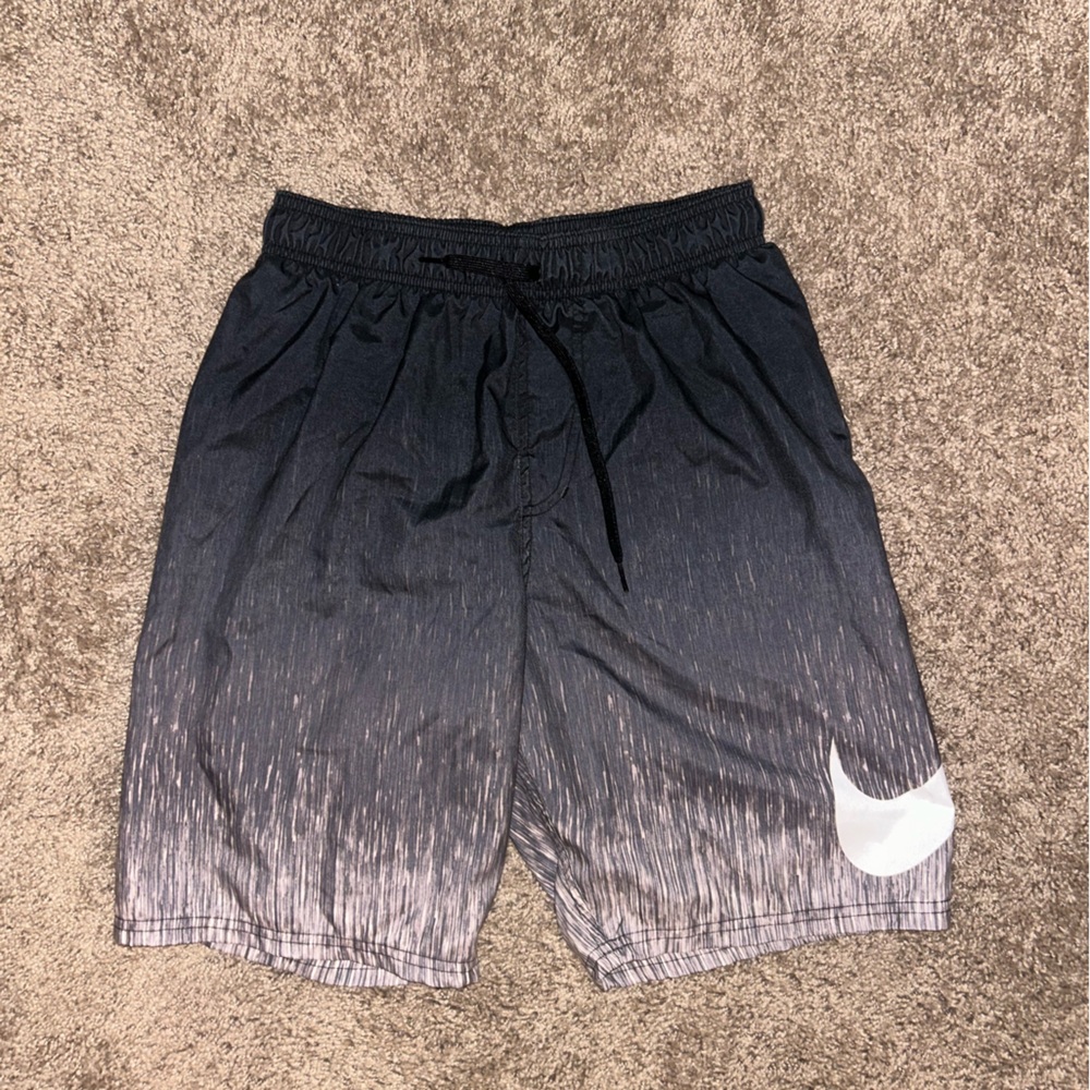 Nike Men’s Black to Light Gray Gradient swim trunks